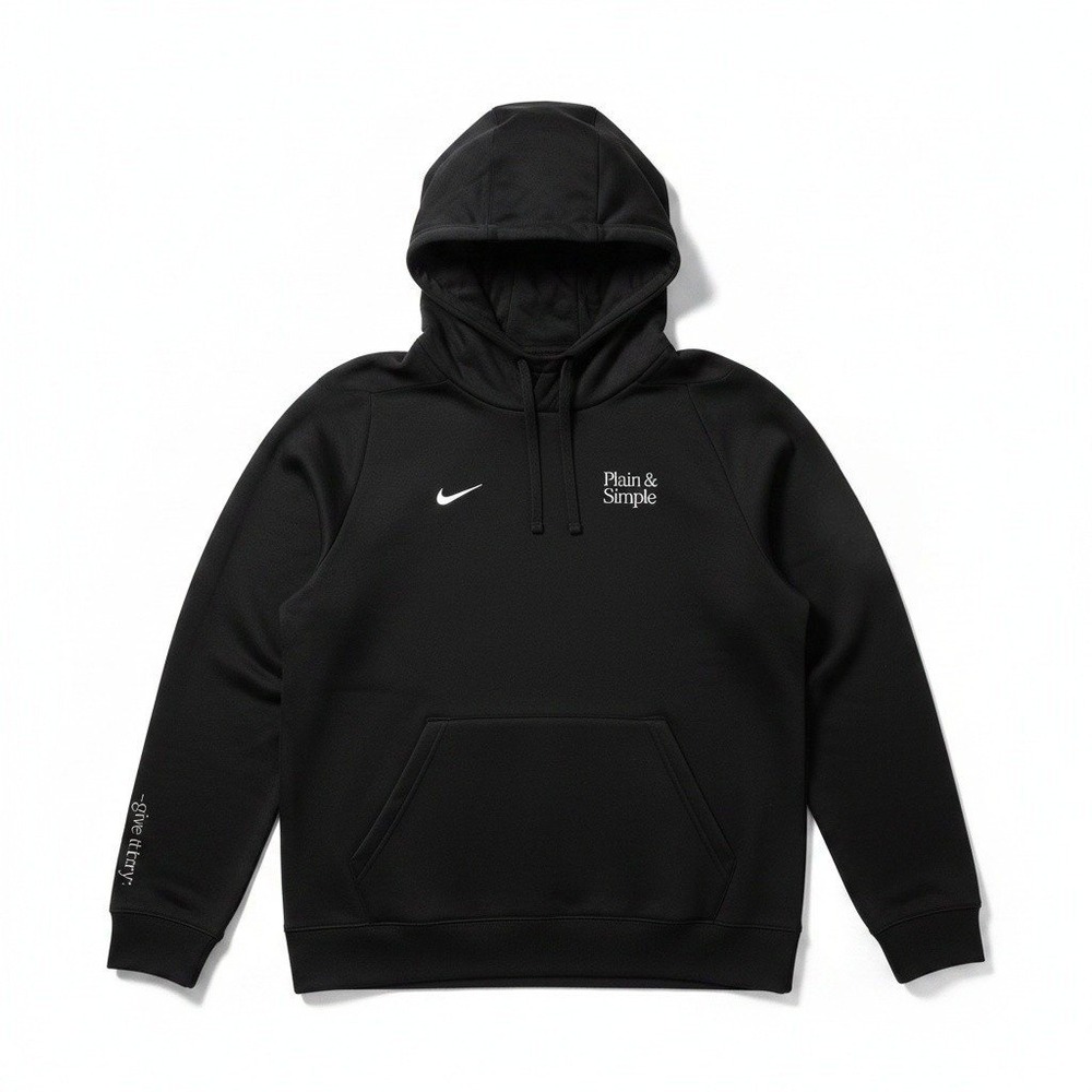 Nike X Plain & Simple Therma-FIT Pullover Fleece Hoodie Team Black Large